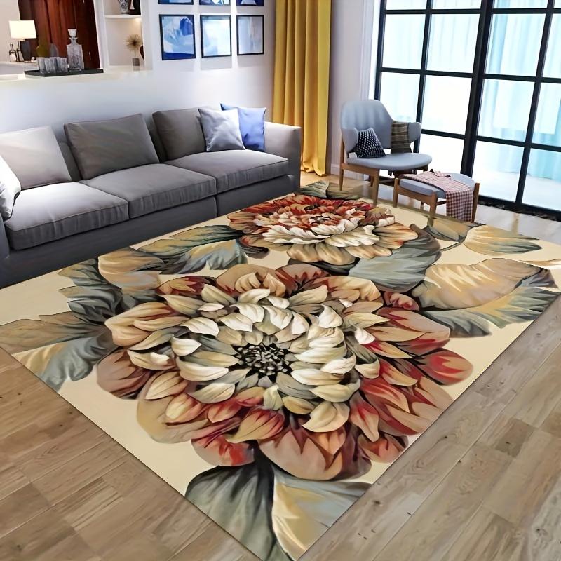 

Comfortable Crystal velvet Rug1pc of a Lovely Floral Design Rug That Is Non-Slip And Resistant, Can Be Washed 50x80cm