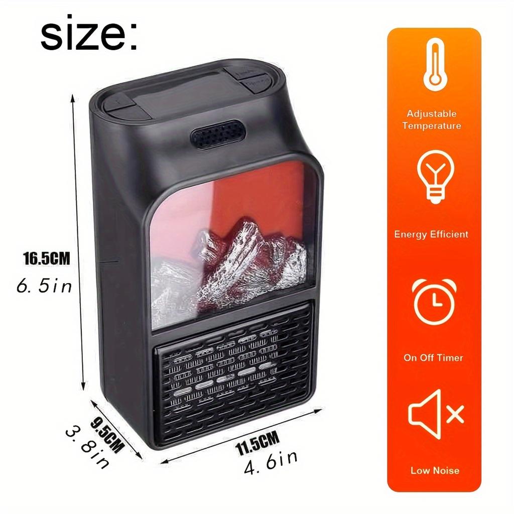 Încălzitor de spațiu mic - Element de încălzire din ceramică PTC Termostat reglabil - Încălzitor electric cu priză de perete - Pentru birou, dormitor, baie - cadou perfect