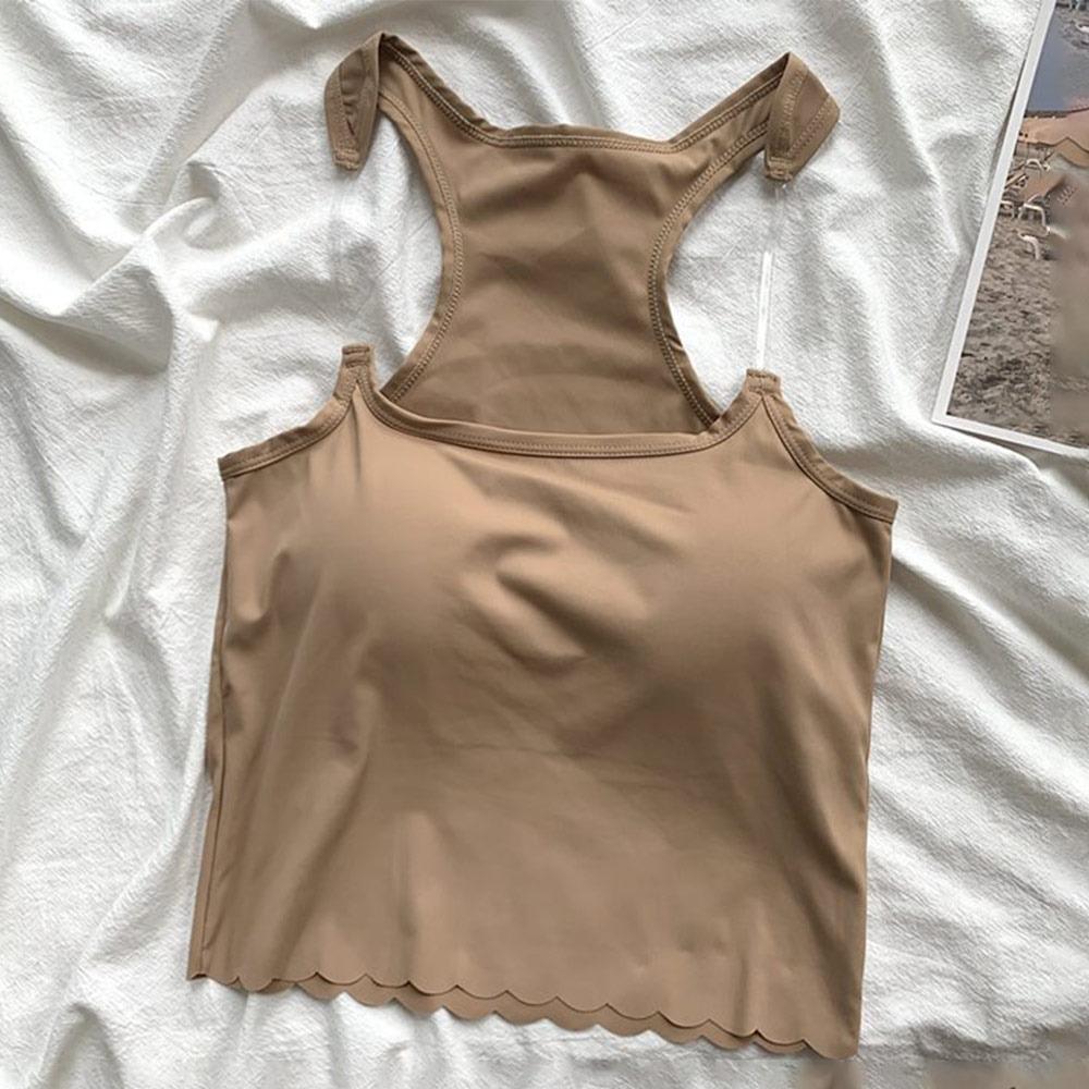 

Однотонна майка на тонких бретелях, що дихає, з новою безрукавною кроп-топ