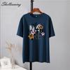 Shellsuning Vintage Graphic Harajuku Trička s potiskem Dámské 100% bavlna O Krátký rukáv Měkké trička Dámská Jednoduchá estetická trička