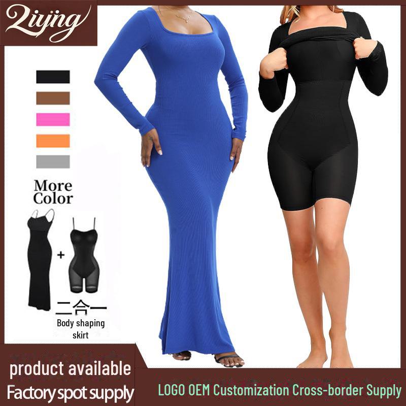 

Cross-Border Modal Slim-Fit Waist-Hugging Long-Sleeve Skirt with Lined Shaping Jumpsuit XXL