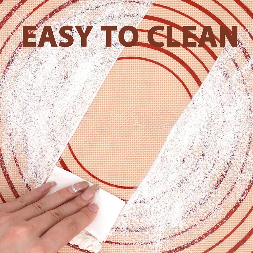 Silicone Pastry Mat 60x40cm 0.7mm Thick, Non-Stick Non-Slip Dough Rolling Mat with Measurements Guide, Oven-Safe Baking Sheet
