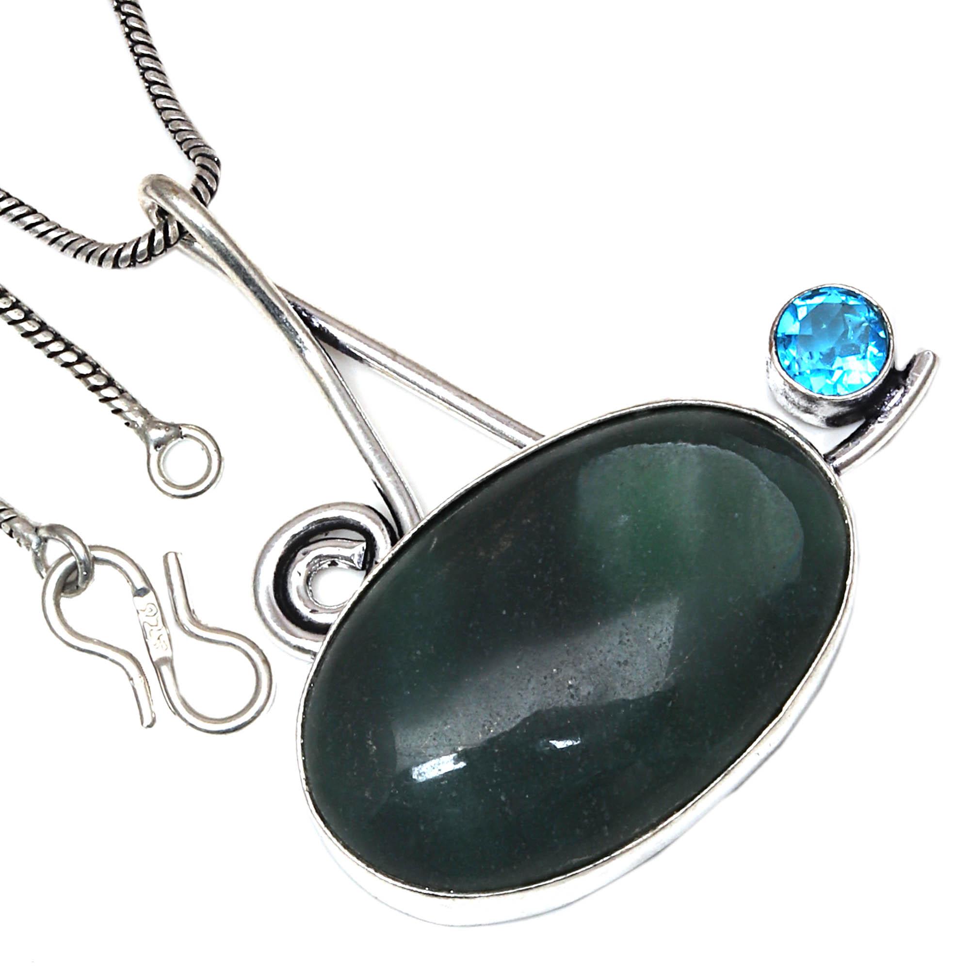 

Pendant Malachite Gemstone Valentine Day Gift Silver Jewelry 1.75