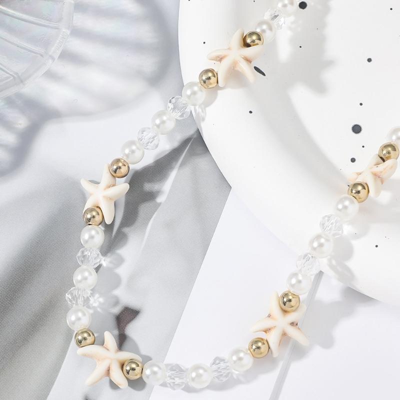 Beach Vacation Jewelry Delicate Ocean Beads Necklace Comfortable Neck Jewelry Suitable for a Marine Inspired Outfit