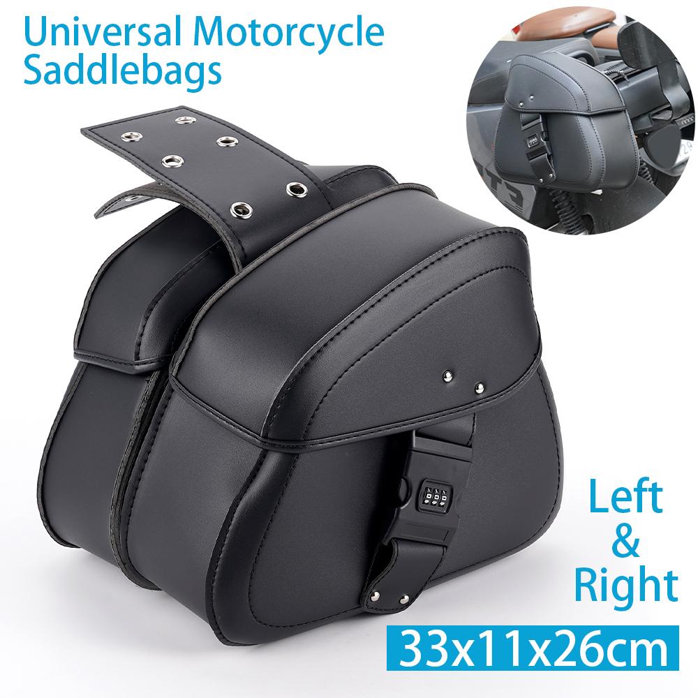 A Pair Motorcycle Saddlebags Motor Bag Tail Bag Waterproof PU Leather Backpack Large Capacity Universal for Honda Cruise Prince