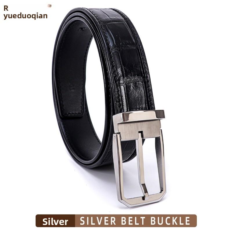 

Mei Mary New men s genuine crocodile skin seamless belly belt with 3.5cm buckle 125cm