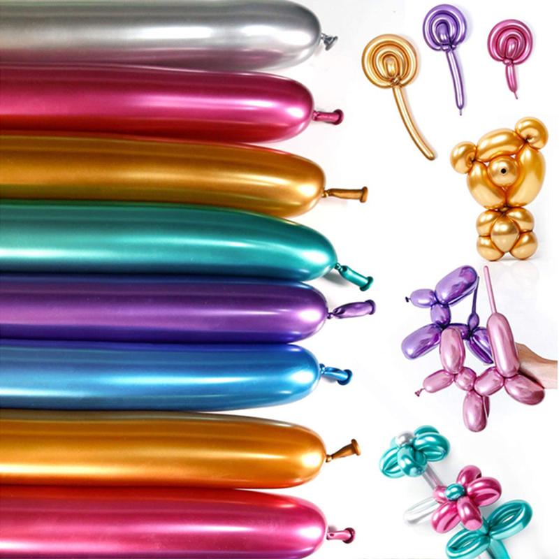 20/50/100 Stück Spielzeug Gold Magisches Streifen-Ballon Langer Perlmutt Metallischer Latex-Ballon Dickes Metallischer Ballon Geburtstagsfeier Dekoration