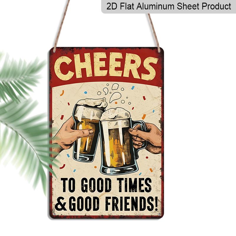 2D Flat, Decorative Signs & Plaques Classic Style Wall-mounted Aluminum Signage for Family Farm Bar Decor, No Electricity Required, 8x12 Inches
