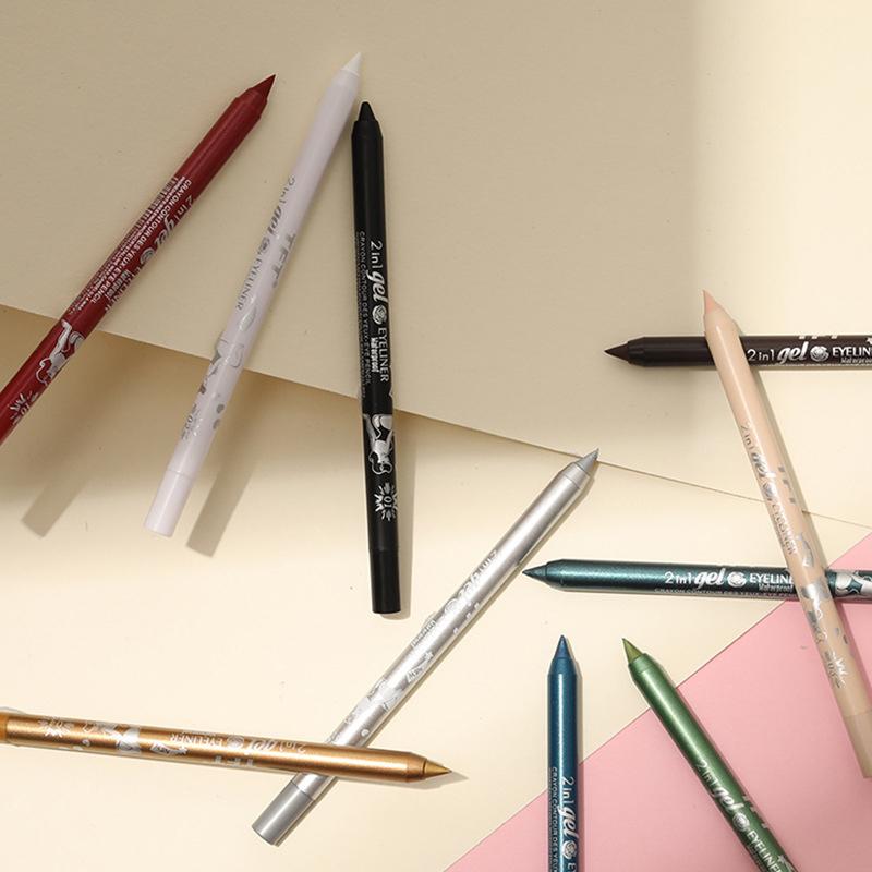 Wasserfester Eyeliner Gelstift Rotbraun Weiß Ultraschmal Weich Leicht zu tragen Hochpigmentiert Lipliner Professionell Langanhaltendes Augen-Make-up