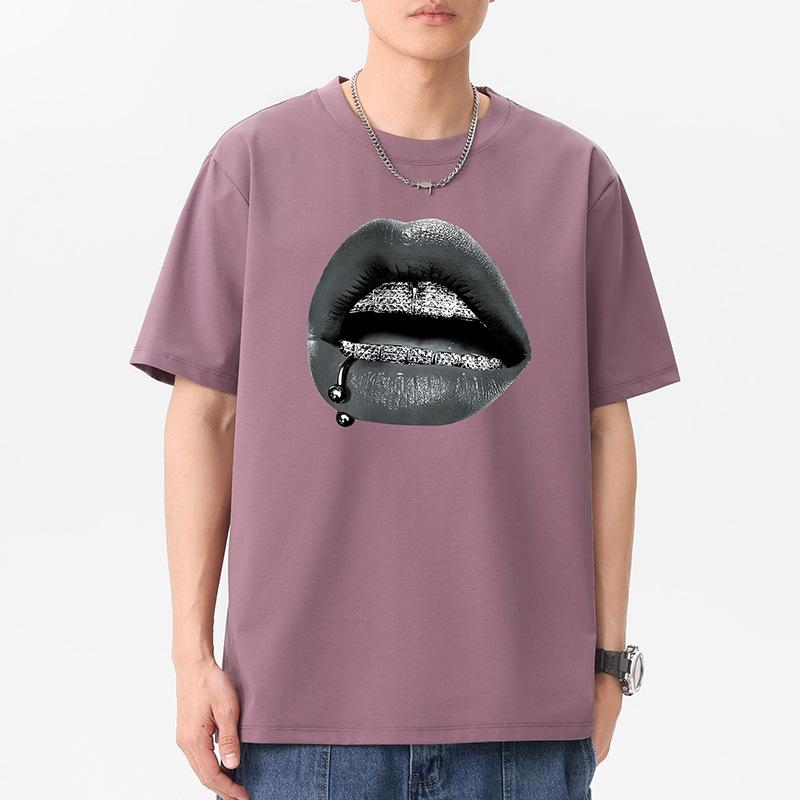 12 Colors Black Lips Men's Short Sleeves T-Shirt 100% Cotton Man Plus Size Tee