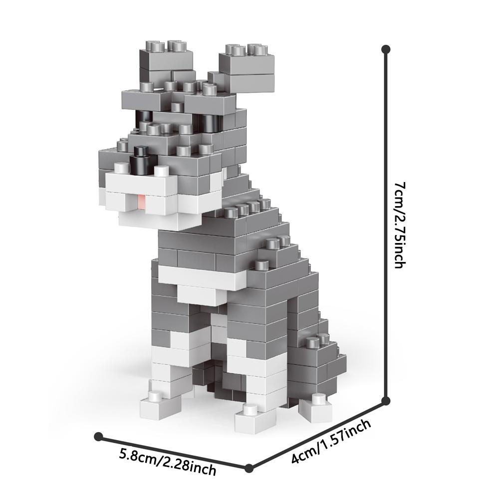 

Non-Toxic Knew Built Schnauzer Dog Model Micro Mini Building Blocks Toy Perfect Toy For Pet Enthusiasts Lovely Display Piece Dachshund Pet in bag