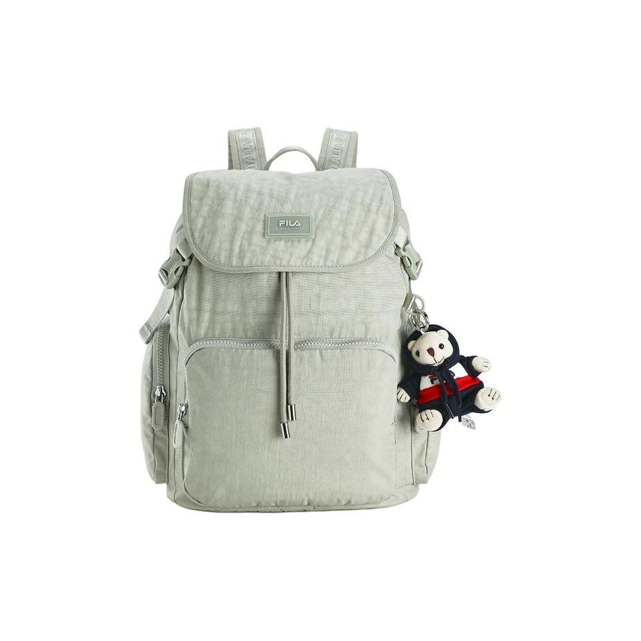 FILA Casual Flap Large Capacity Fabric Backpack With Small Size Women backpack Light-Sand-Green F13W429167FLG Clear Sand Green,Extra Small