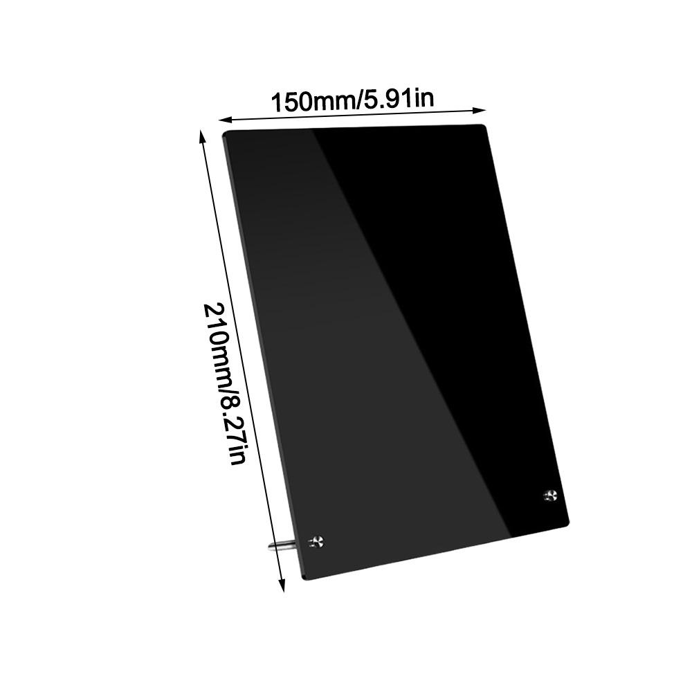 Portable Acrylic Desktop Message Board Vertical with Metal Bracket Drawing Board DIY Desktop Stand Office Home Desktop Ornament
