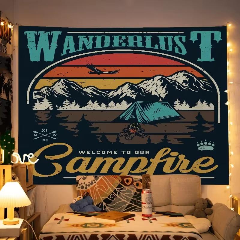 VIKAMA Summer Theme Tapestry Hawaiian Desert Camping Living Room Camper Decoration Room Decoration