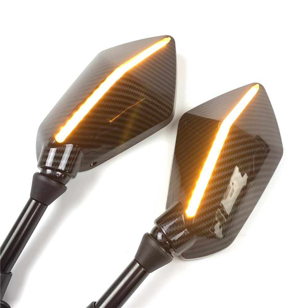 Pro Kawasaki NINJA Z750 Z800 Z900 Z1000 650R ER6N ER6F ER5 zpětné zrcátko 10mm motocyklové zrcátko s LED
