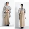 [SOUBIEN] Soubien Hakama 4-teiliges Set (Nishaku-sode KimonoHakamaNagajubanObi) Damen-Abschlussfeier SS 2 shaku 2 sun 83cm Grau x Beige Botanisch