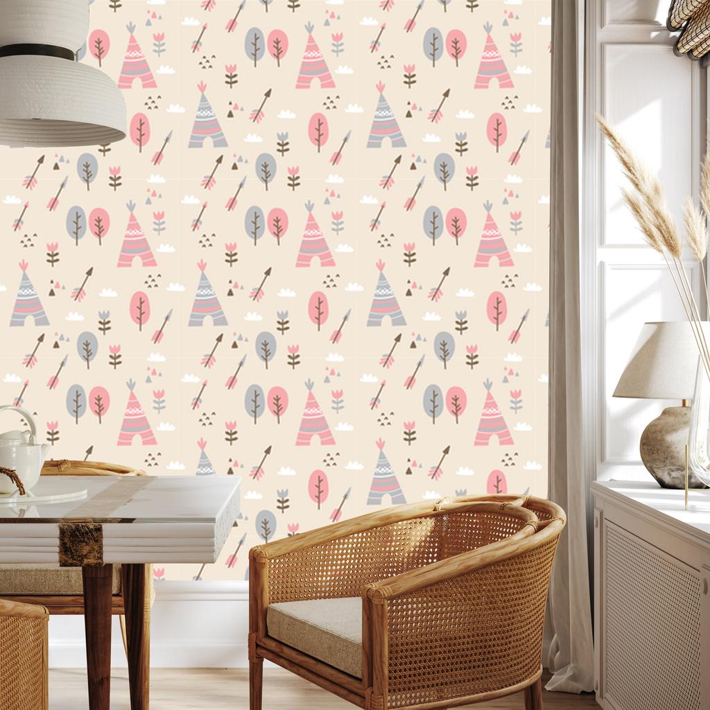 Trees and flowers wallpaper for living room and bedroom 50x1000