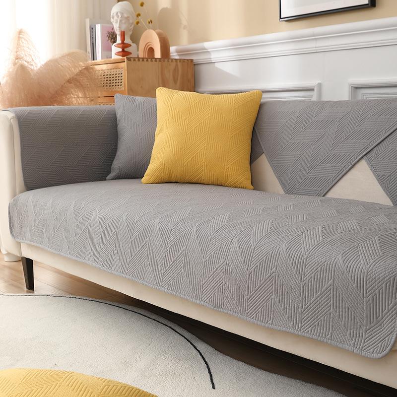 Prosta poduszka na sofę, Czterosezonowa czysta bawełna, Antypoślizgowa, Uniwersalna poduszka na siedzisko, Zimowy skórzany pokrowiec na sofę, Oświetlona tkanina okryciowa