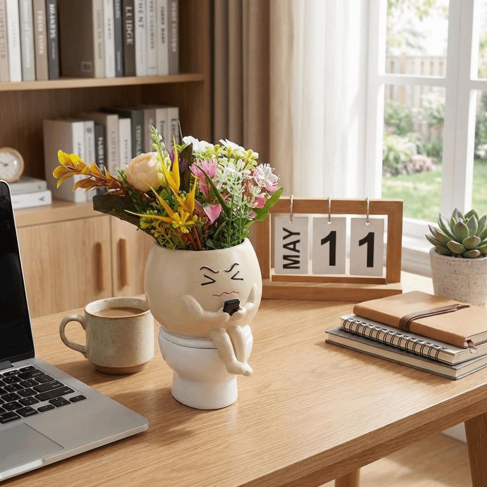 Funny Flower Planter Cartoon Plant Cultivation Pot Table Decor Plant Growing Container  Gardening