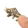 Mini Statue Brass Bull Figurine Desktop Ornament Abstract Animal Sculpture Miniature Zodiac Cattle