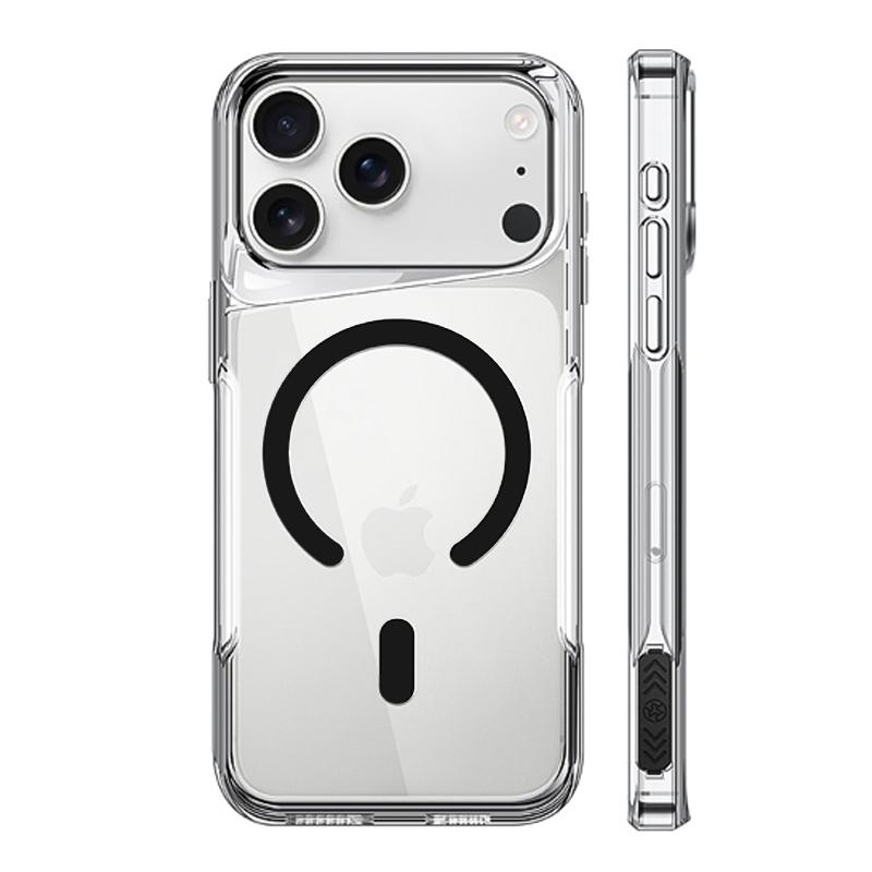 

High-definition transparent acrylic back cover magnetic phone case is suitable for iphone 17 ProMax 16 Plus15 14 13 12 Pro Max iPhone 17 Pro чорний