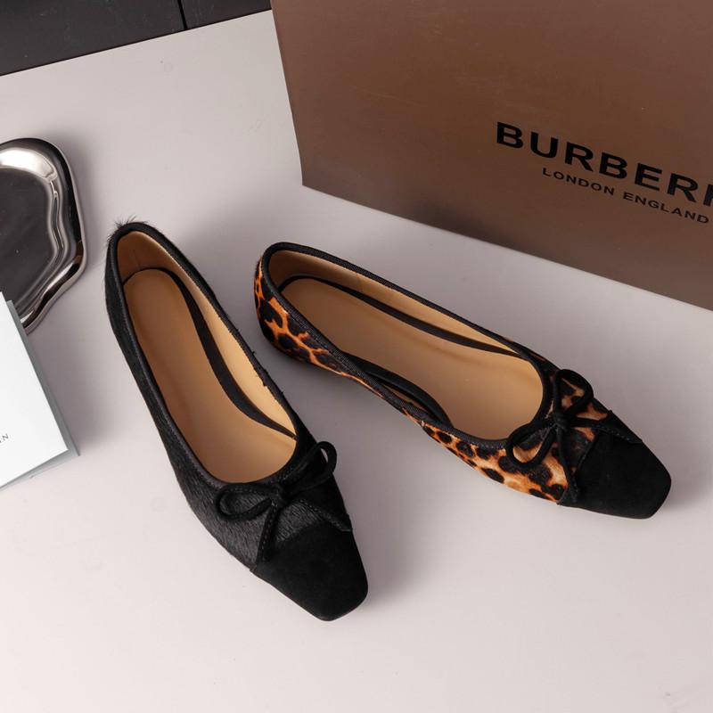 Fashion 2025 NEW Spring Women Flats Square Toe Low Heel Genuine Leather Shoes for Women Mary Janes Shoes Leopard Print Ladies Shoes