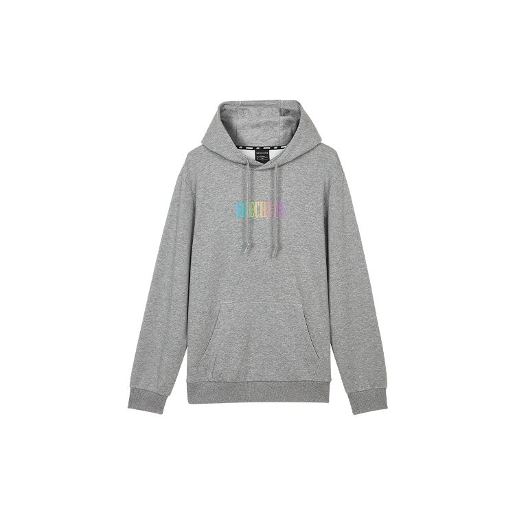 Skechers Letter Print Knitted Pullover Hoodie Unisex hoodies Light-Gray L321U200-004F L