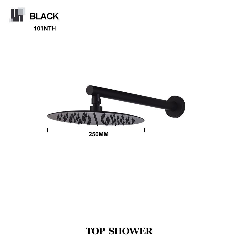 High Quality Brushed Gold 10 Inch Stainless Steel Rainfall Shower Head Bathroom Square Round Showerhead Arm Accessory G1/2