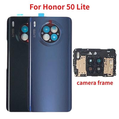 Housing For Huawei Honor 50 Lite NTN-LX1 LX3 LX22 Back Battery Cover Rear Door  with Camera Lens Frame