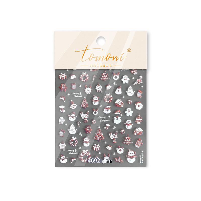 

Tomoni Hot Stamping Nail Stickers: Popular Japanese Stationery for Kids – Dazzling Christmas Mixed Designs.