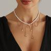 European and American Jewelry INS Star Moon Pearl Necklace Women, Niche Versatile Design Daily Wear Choker