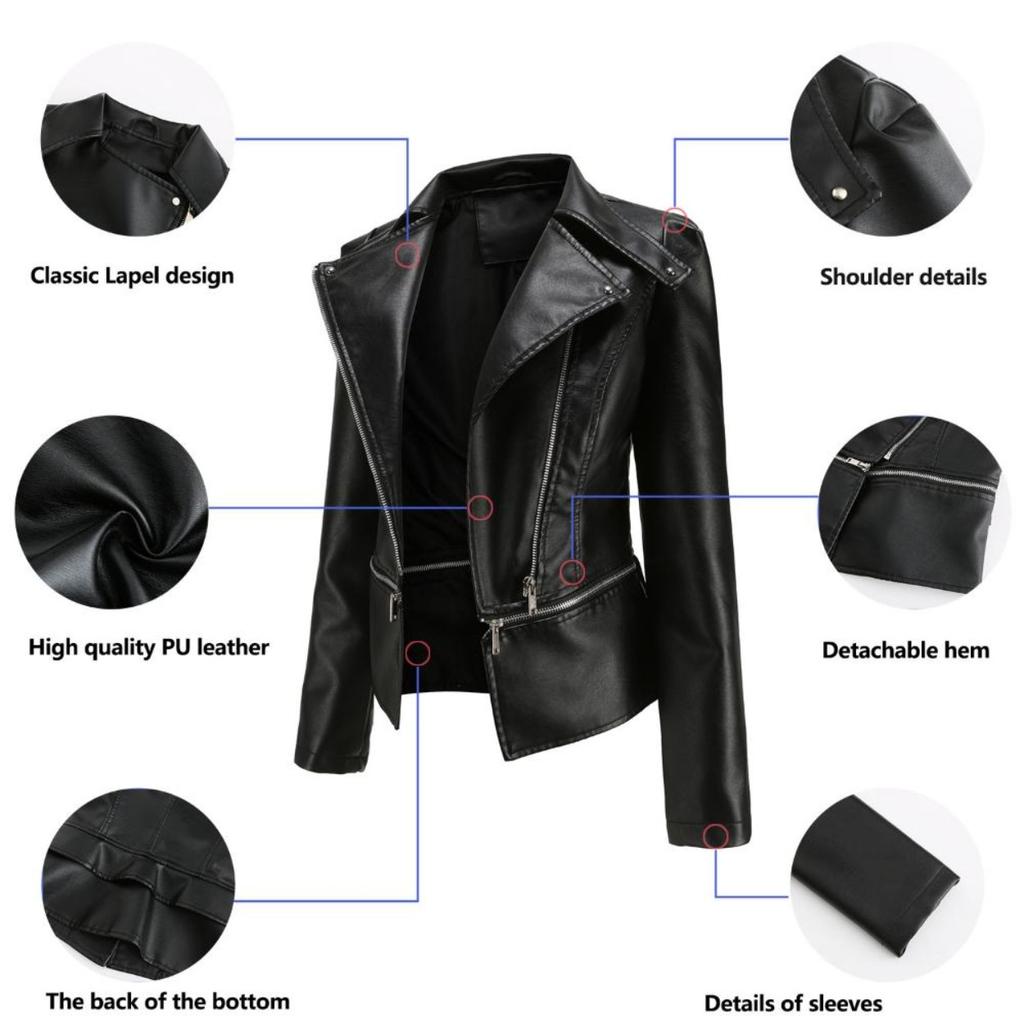Nuovo stile giacca in pelle per le donne con orlo staccabile giacca primaverile e autunnale per le donne giacca casual alla moda
