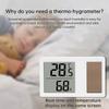 -10~50℃ Solar Elektronisches Digitales Temperatur- und Feuchtigkeitsmessgerät Thermometer Temperaturdetektor 10~95%RH für Innen Büro