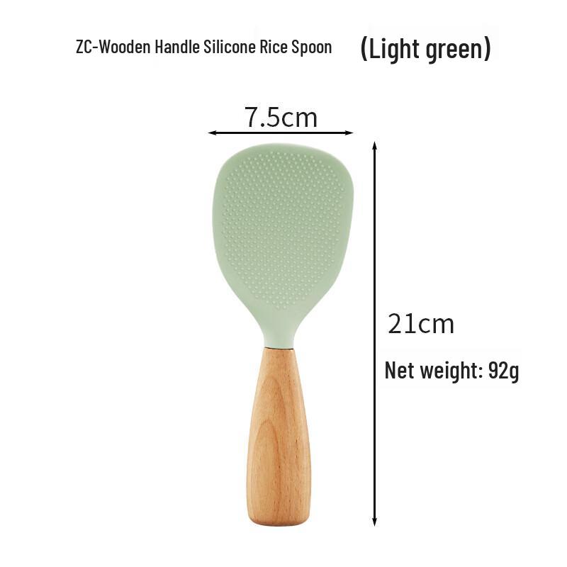 ZISIZ Holzgriff Silikon Reislöffel
