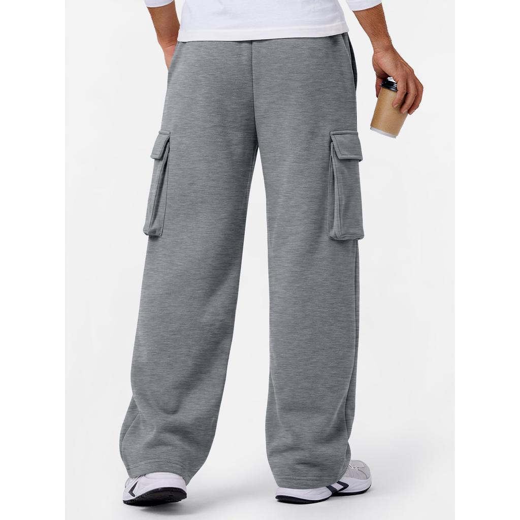 Men's Casual Color Sweatpants with Elastic Waistband - Loose Fit Straight Leg Joggers for Everyday Wear