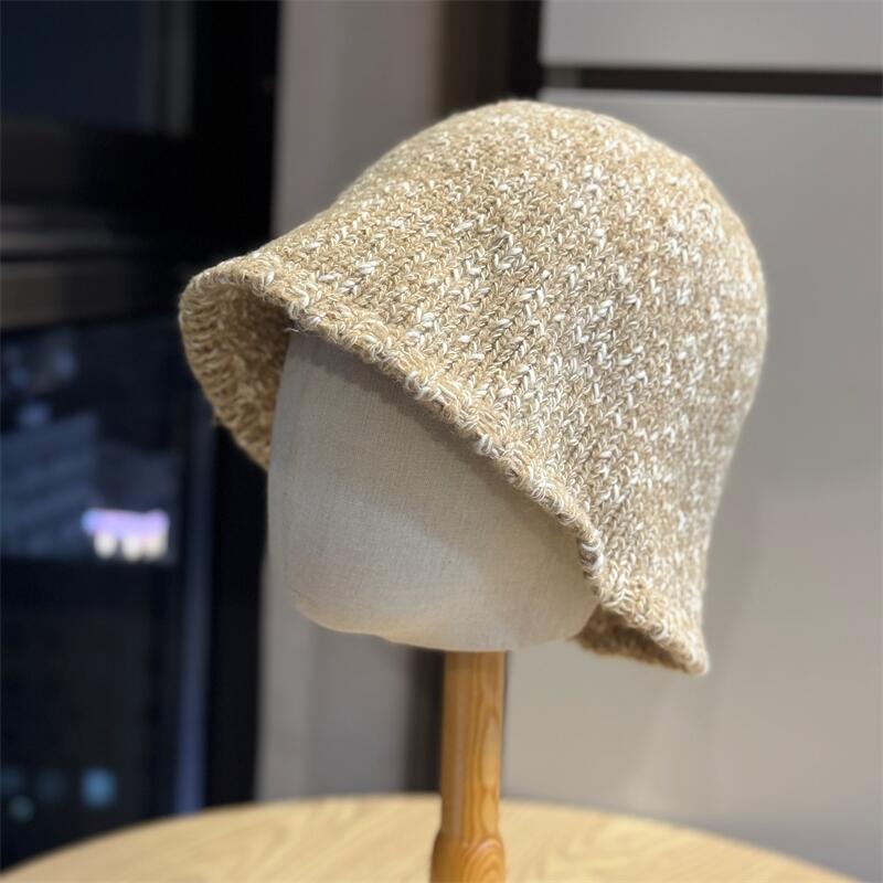 Outdoor Autumn and Winter Atmosphere Bucket Hat Women Travel Shopping Warm Fashion Versatile Basin Hat Show Face Small Hat