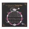 Class of 2026 Gift Compass Natural Stone Bracelet for Women Stainless Steel Beaded Healing Jewelry Waterproof Inspirational Gift