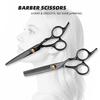 Stainless Steel Haircutting Scissors with Gold Handle and Black Blade for Flyaways and Bangs