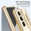 Samsung ZFold7 Flat Hinge Protective Case with Electroplated Lens Film and Leather Design (Compatible with FOLD6 and W22)