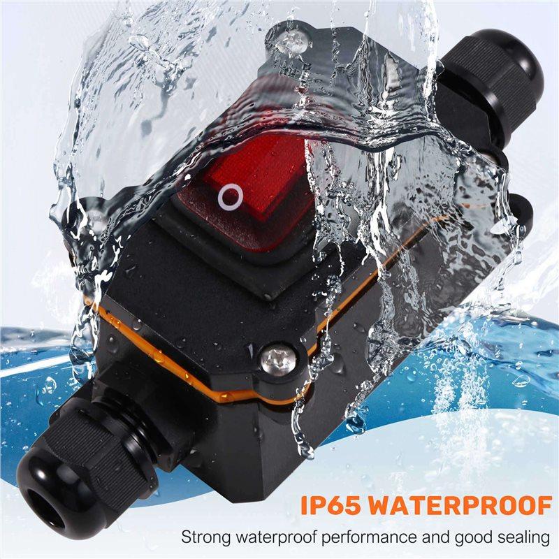 2X IP65 Rainproof And Waterproof Ship Type Switch 220V Power Supply Intermediate Switch Electrical High Connector