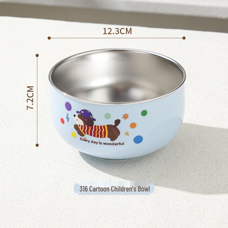 Cartoon 316 Stainless Steel Insulated Kids Rice Bowl