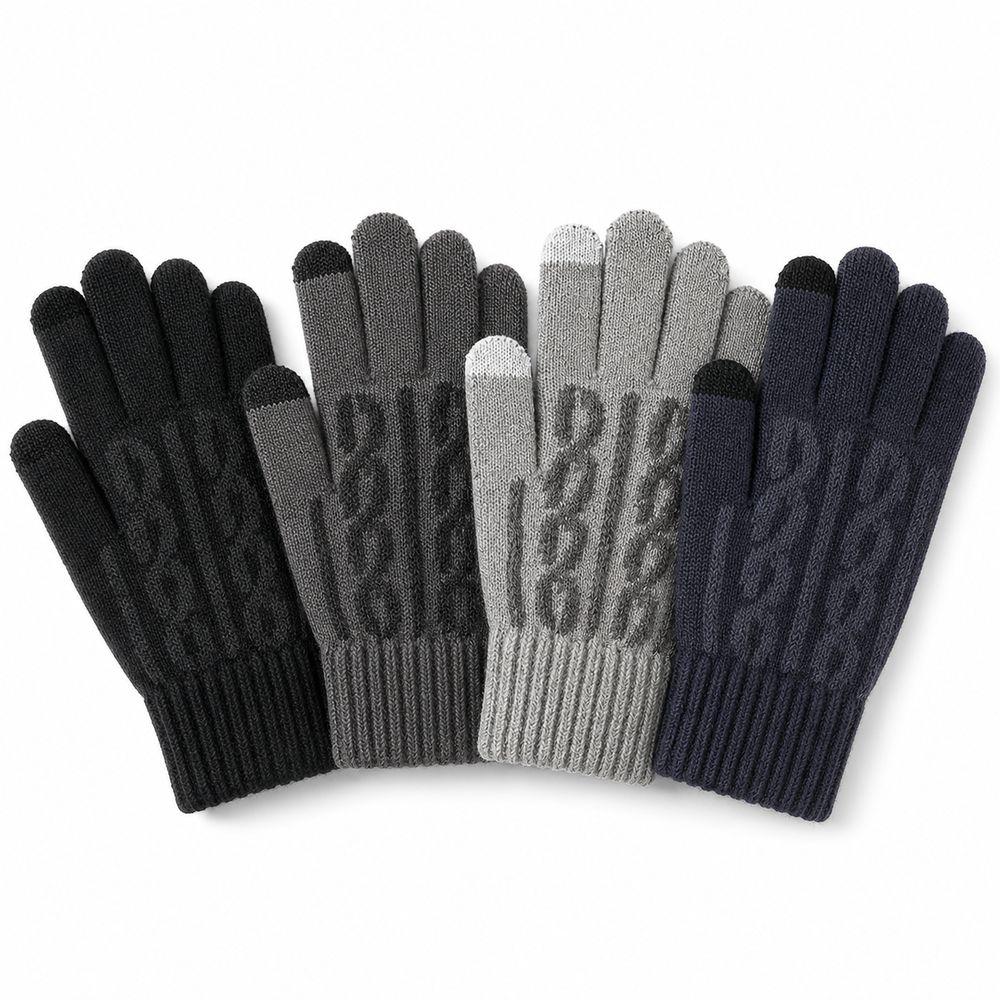 Synthetic Fabric Winter Gloves Jacquard Knit hermal Gloves New Touchscreen Gloves  Cycling Running