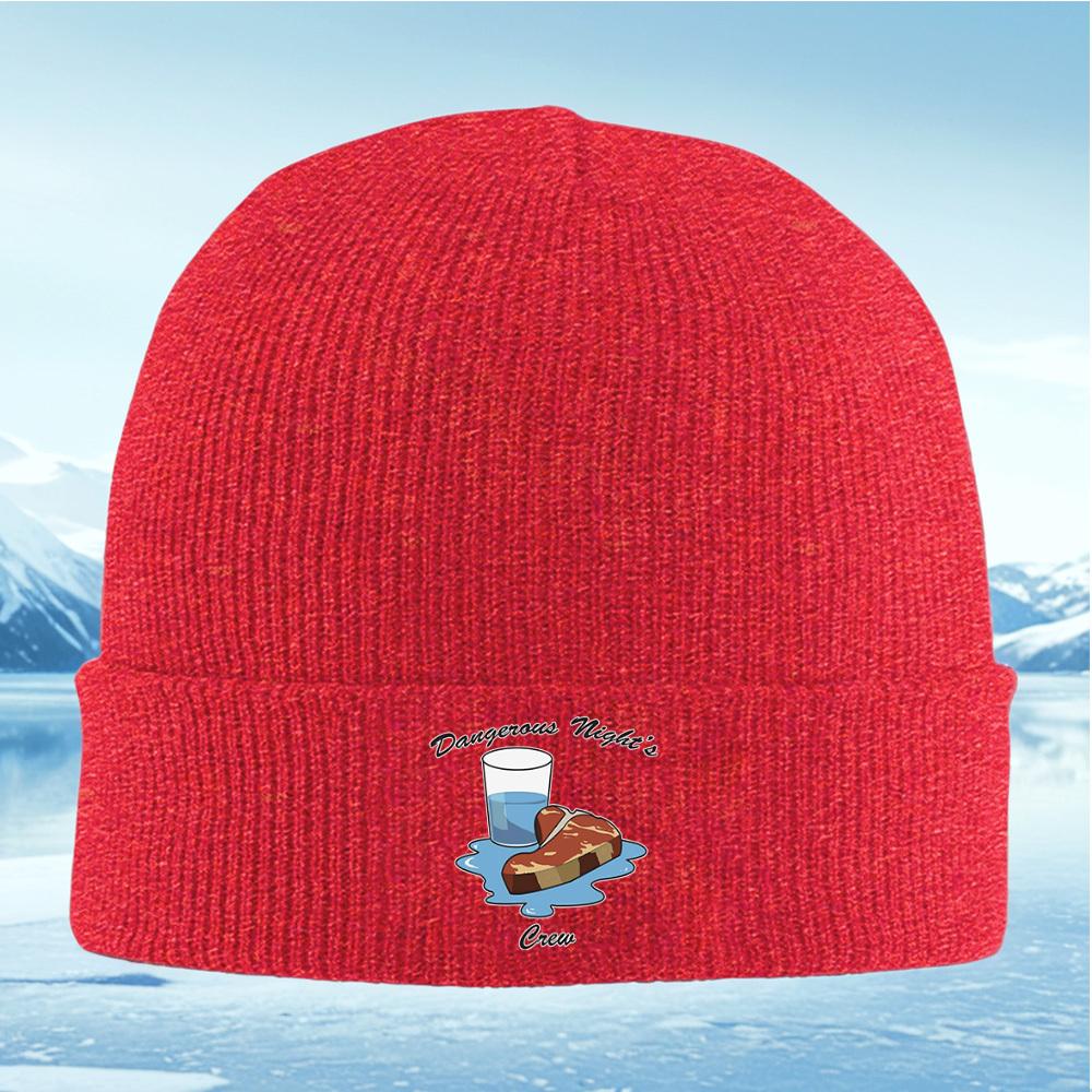 Steak glass water Dangerous Night's Crew Men Women Unisex Knitted Hat Beanie Pullover Cap Winter Thermal Warm Christmas Outdoor