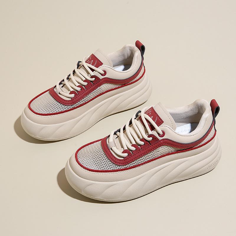 

Fashion Fashion Thick Sole Shoes Women s New Summer Platform Breathable Mesh Versatile Casual Sports Board Shoe Baskets Femmes Tendance 40 красный