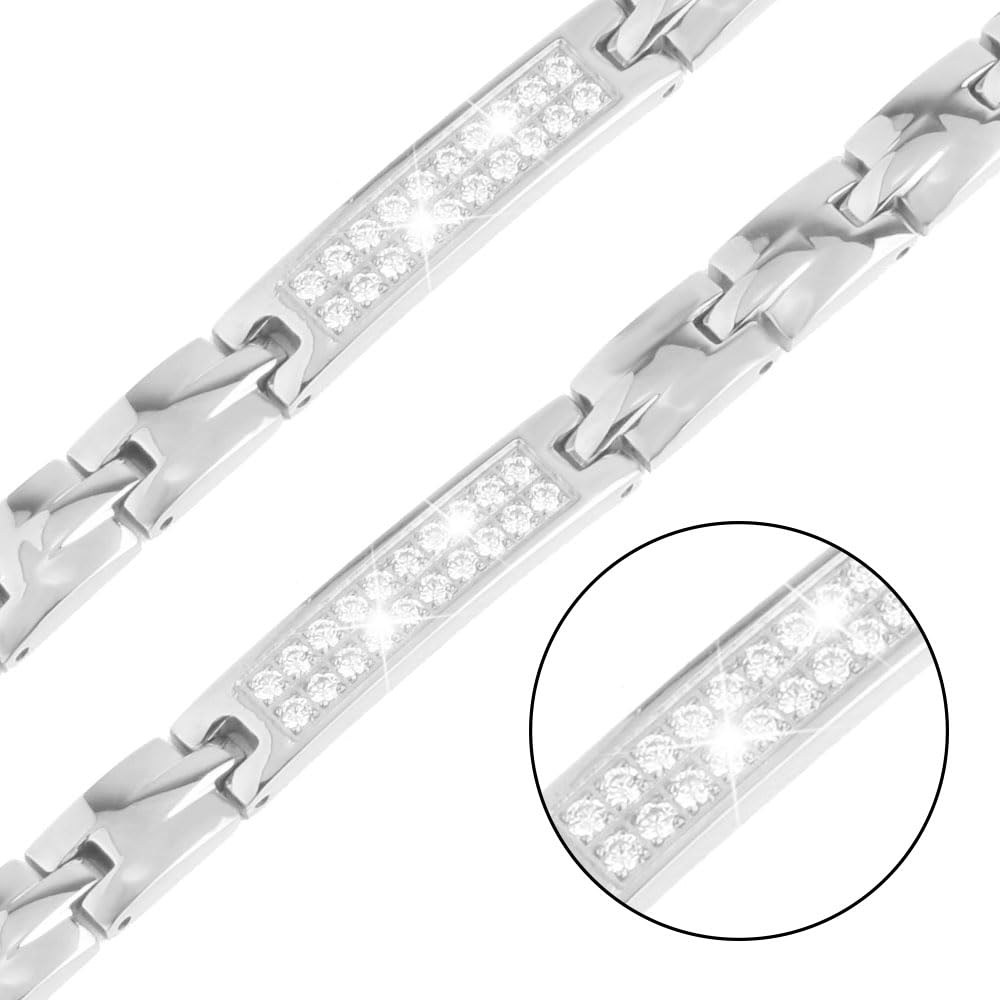 Hachi Pure Titanium Women's Magnetic Hematite Anti-Static Necklace, Healthy, Luxury Jewelry, Silver, 47cm