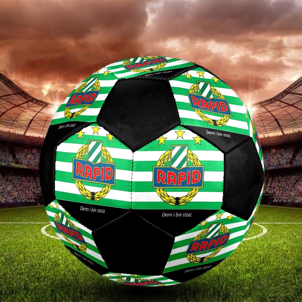 Rapid Vienna Soccer Ball Colorful All Ages Machine Stitched PVC Competition Ready Durable High-Bounce.SIZE5