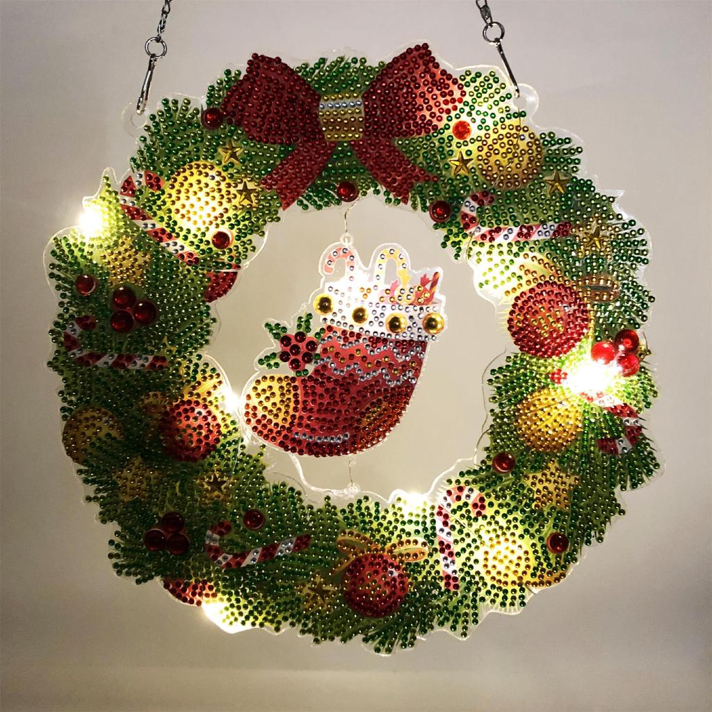 Merry Christmas Wreath Diamond Painting DIY Decoration Display Design Embroidery Merry Christmas Wreath Diamond Painting DIY Decoration Display Design Embroidery