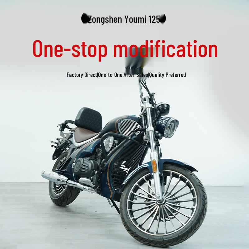 Zongshen Yomi YOMI Crash Bar Bumper, Retro Leather Side Bag, and Folding Backrest for ZS125-5A Motorcycle Accessories