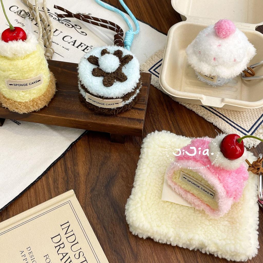 Cute Plush Cupcake Coffee Dessert Phone Chain Lanyard Charm Strap Cake Keychain Pendant Car Key Decor For IPhone For Samsung