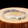 ANENJERY Chinese Totem Cuff Bracelets Bangles For Men Women Handmade Thai Silver Jewelry Wholesale